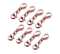 MayDong - 8 chiusure a moschettone a doppia estremità, chiusura a moschettone per collana, estensore per braccialetti e catenine