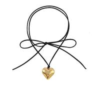 MayDONG Collana girocollo da donna con ciondolo a forma di cuore Y2k, collana girocollo a forma di cuore grosso, accessorio per ragazze adolescenti