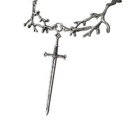 MayDONG - Collana vichinga con ciondolo a forma di spada, con ciondolo a forma di spada e foresta gotica, gioiello classico medievale per donne e uomini