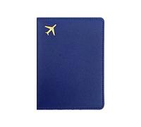 MayDONG - Custodia per passaporto alla moda, in poliuretano, resistente, per viaggiatori, porta carte di credito, Blu scuro