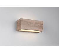 MAYENNE APPLIQUE DA ESTERNO LED BI-EMISSIONE FUSIONE DI ALLUMINIO ED EFFETTO LEGNO SBIANCATO IP44 L.25CM 2 LUCI ATTACCO E14