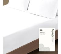 Mayfair Linen 100% Egyptian Cotton Queen Fitted Sheet Only - 600 Thread Count Cotton Fitted Sheet Queen, Soft, Durable, Cooling 16" Deep Pocket Sateen Weave Bottom, Luxury Hotel Quality - White