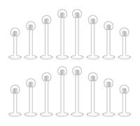 Mayhoop 16G Chiara Piercing Labbro Flessibile in Acrilico Anelli al Labbro Piercing del Corpo barra 6-12mm 16Pezzi