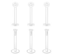 Mayhoop 16G Clear Tragus Helix Orecchini Studs Piercing trasparente 12mm Flessibile acrilico elica Piercing labbra Bars mantenitori