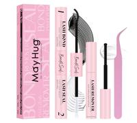 Mayhug Ciglia Bond And Seal 4Pcs Colla Adesiva con Impermeabile Lashe Cluster Glue 72h Hold and Seal Lash Remover Pinzette per le Estensioni delle Ciglia Principianti Self Use a Casa