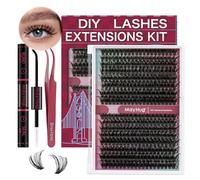 Mayhug Extension Ciglia Kit 60D Naturale Ciglia Finte 9-16mm Ciglia Finte Ciuffetti 320Pcs Extension Ciglia D Curl Morbido Ciuffetti Ciglia Finte (30D kit)