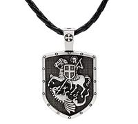 MayiaHey Collana hip hop con scudo templare da uomo, collana vintage con spada crociata, collana punk cavaliere crociato crociato, collana religiosa gotica con ciondolo a forma di scudo crociato