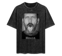 MAYIJIA Doctor House Drug On His Tongue Men's Black T-Shirt Unisex Cotton Tee M