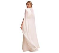 MAYILNSIN Bianco Chiffon Mantello Scialle Da Sera Da Sera Delle Damigelle Abito Da Sposa Adatto Per Matrimoni Foto Artistiche Feste Nuziali Spettacoli, Avorio, L