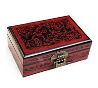 MAYINGLON Porta Collane Chiuso Per Le Donne, Grande Portagioielli In Legno Dall'estetica Classica, Organizer Laccato Incorporato Nello Specchio(21 * 14 * 8cm)(Type-B)