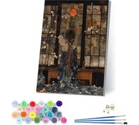 MAYINGOU Dipingere con i Numeri Adulti con Telaio Donna, Dipingere con i Numeri Adulti Fiore, DIY Paint by Numbers con 3 Pennelli e Vernice Acrilica, per Decorazioni Casa, Regalo Donna 50x65cm 5-8624