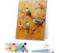 MAYINGOU Dipingere con i Numeri Adulti con Telaio Uccelli, Dipingere con i Numeri Adulti Fiore, DIY Paint by Numbers con 3 Pennelli e Vernice Acrilica, Decorazioni Casa, Regalo Donna 100x135cm H-2218