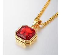 MAYIYAHO Acciaio al Titanio Piccolo Rosso Nero Quadrato Gemma Ciondolo Collana Hip Hop Metallo Donne Uomini Gioielli Stile di Moda