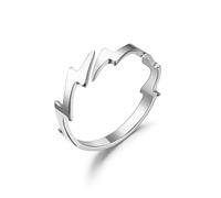 MAYIYAHO Anello Hip Hop di personalità Europea e Americana in Acciaio Inossidabile Aperto di fulmini Anelli da Uomo e da Donna