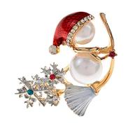 MAYIYAHO Bellissime Spille con Perle di Pupazzo di Neve smaltate per Donne e Uomini con Strass, Fiocco di Neve, Spilla di Natale, Spille, Regali