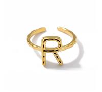 MAYIYAHO Capital A-Z Anelli iniziali per Le Donne Uomo Anello Lettera in Acciaio Inossidabile Alfabeto Gotico Anello di Colore Oro Coppia Gioielli Bijoux Femme