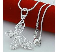 MAYIYAHO Ciondoli alla Moda in Argento Sterling 925 con Farfalle a Forma di Farfalla per Le Donne Collana con Catena a Serpente in Argento