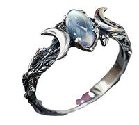 MAYIYAHO Moonlight Stone Bohemian Retro Crescent Ring European And American Simple Female Engagement Ring