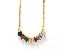 MAYIYAHO Nuovo Arrivo CZ Arcobaleno Collana Donna Catena Lunga Zirconia Collana Gioielli in Pietra Naturale Pendente del Collare Regalo per Le Donne