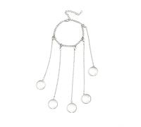 MAYIYAHO Punk Semplice Anello da Polso a Catena Geometrica per Le Donne Uomini Gotico Hip Hop Lunga Nappa Anelli Aperti Bracciale Set Gioielli di Coppia