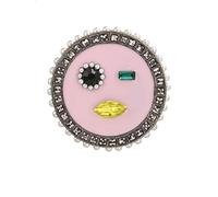 MAYIYAHO Spille Rosa di Forma Rotonda con Occhi e Spille in Lega di Smalto del Topo per Donne Ragazze Spille Casual Party