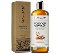 MAYJAM Olio di Argan Bio 473ML, olio per il corpo per viso, pelle, capelli, olio di argan spremuto a freddo, puro naturale, idratante e anti-invecchiamento, USDA Organic, Moroccan Argan Oil