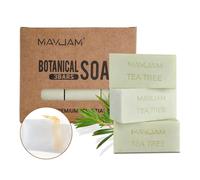 MAYJAM Sapone per doccia vegetale, 3 x 100 g, olio dell'albero del tè, sapone solido con olio d'oliva, olio di cocco, burro di karitè, sapone naturale per il viso/sapone per capelli/sapone per le mani