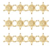 MAYJOYDIY 12 pz. Distintivo Dorato Dello Sceriffo, Stella Del Poliziotto Occidentale, Accessorio Del Vecchio West, Decorazione per Feste Da Cowboy, per Cosplay, Costumi, Giochi, Borsa Regalo