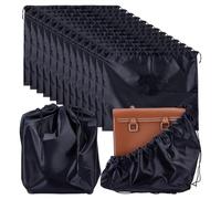 MAYJOYDIY 15 sacchetti per la polvere in raso nero per borse, 60,7 x 49,1 cm, in seta, con coulisse, custodia da viaggio per borsetta, scarpe, stivali, protezione
