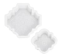 MAYJOYDIY 2 forme di mattoni in cemento in plastica, 2 dimensioni, belle forme per pavimentazione di vialetti da giardino in plastica, modelli per pavimentazione paesaggistica esterna, creazione di