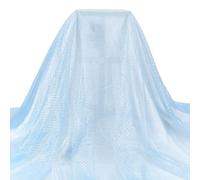 MAYJOYDIY 2 m Tessuto A Rete Stampato con Squame di Sirena Blu Tessuto Da Cucito In Poliestere Trasparente con Motivo A Squame di Pesce 1.7m per Abiti Da Sposa Accessori per Costumi Veli Decorazioni