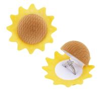MAYJOYDIY 2 scatole per anelli in velluto a forma di girasole, romantiche scatole per anelli di fidanzamento con fiori gialli per proposta, cerimonia, matrimonio, anniversario, San Valentino, regalo