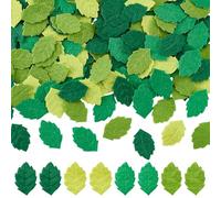 MAYJOYDIY 200Pcs 4 Colori Foglie Forma Feltro Appliques Verde Artigianato Tessuto Decorazione Pianta Simulata per Cucito Progetto Abbigliamento Partito
