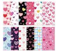 MAYJOYDIY 24 Pezzi 12 Modelli Cuori Variati Microfibra Panno Occhiali | Panno per la pulizia degli occhiali, motivo cuori, lettere d'amore, riutilizzabile e morbido, 16 x 16 cm