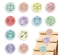 MAYJOYDIY 24 pezzi 12 stili segno zodiacale acrilico chip clip bilancia leone gemelli scorpione sigillo sacchetto ariete acquario Capricorno Vergine clip per la conservazione degli alimenti ermetico