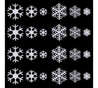 MAYJOYDIY 24 toppe ricamate a forma di fiocco di neve, da applicare con ferro da stiro, da cucire, con fiocchi di neve, adesivi a tema invernale, toppe fai da te per lavori fai da te per maglioni,