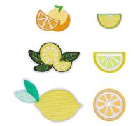 MAYJOYDIY 24 toppe ricamate a forma di limone, da cucire, a tema frutta, per riparazione di vestiti, zaini, magliette, jeans, gonne, sciarpe, cappelli, borse (6 stili)