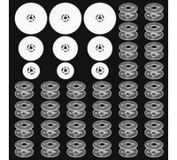 MAYJOYDIY 30 bobine trasparenti per macchina da cucire, 3 pezzi, con tappo trasparente, colore bianco, 3 misure, per macchine da cucito, bobine da ricamo, accessori da cucito per macchine Brother,