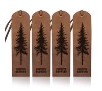 MAYJOYDIY 4 segnalibri in pelle con albero della vita, 5 × 18 cm, per sempre crescente, classico, marrone, segnalibro vintage con corda in pelle, per uomini e donne, amanti dei libri, scrittori e