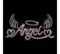 MAYJOYDIY "Angelo" Strass Ferro Da Stiro Hotfix Trasferimento Ali Halo Bling Riparazione Abbigliamento Applique Modello Amore Strass Trasferimento Termico Decalcomania per T-Shirt Cappello Giacca
