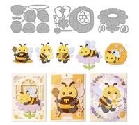 MAYJOYDIY Cartoon Bee Die Cuts Honeycomb Honey Pot Daisy Flower Template