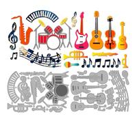 MAYJOYDIY Chitarra Pianoforte Metallo Fustelle Batteria Violino Note Fustelle Stencil Strumenti Musicali Goffratura Scrapbooking Modelli per Artigianato Creazione di Biglietti Album Regalo Decorazioni