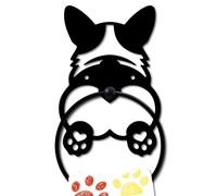 MAYJOYDIY Corgi Sedere Portasciugamani Anello In Metallo Adorabile Cane Portasciugamani Da Parete Nero Vintage Organizer per Asciugamani Per Cucina Bagno Lavanderia Decorazione Idea Regalo