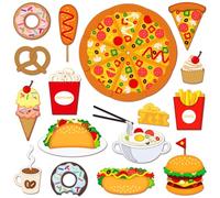 MAYJOYDIY Fast Food Fustelle in metallo per hamburger patatine fritte pizza gelato fustelle in acciaio al carbonio stencil per fai da te scrapbooking album fotografico decorativo goffratura biglietti