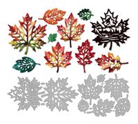 MAYJOYDIY Fustelle In Metallo con Foglie D'Acero Autunnali, Fustelle con Paesaggi di Foreste di Montagna, Stencil per Fogliame Autunnale, Strumento per Scrapbooking Album Regali Decorazioni