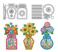 MAYJOYDIY Fustelle per Vasi di Fiori Fustelle In Metallo A Forma di Stella Fustelle In Metallo A Forma di Margherita Girasole Fustelle per Goffratura Stencil per La Scrapbooking Album Fotografici