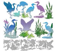 MAYJOYDIY Heron Wetland - Fustelle in metallo a forma di canne e lago, in acciaio al carbonio, stencil per goffratura, libellula, in acciaio al carbonio, stencil per realizzare biglietti, album fai da
