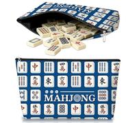 MAYJOYDIY Mahjong - Borsa da viaggio con pietre d'onore, 33 x 20 cm, con cerchio di bambù, per 3 cm, dimensioni standard americane, chiusura lampo, borsa da viaggio portatile per gli amanti del