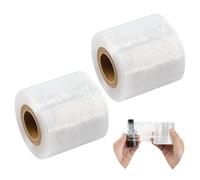 MAYJOYDIY Rotolo da 200 m di mini pellicola elastica per bottiglie e barattoli da 4 cm con guarnizioni in PE trasparente, pellicola elastica resistente per imballaggio, innesto da giardino, nastro per