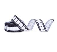 MAYJOYDIY Rotolo di pellicola da 9,1 m, 2,2 cm, in bianco e nero, accessorio per feste, teatro, cinema, decorazione da tavolo, fai da te, artigianato